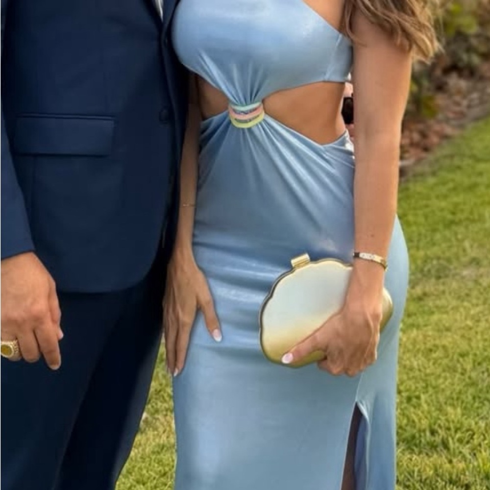 Baobab Collection Sky Blue One-Shoulder Cutout Maxi Dress - Picture 3 of 4